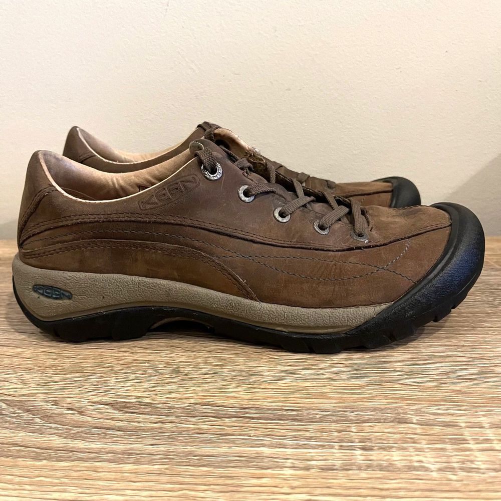 Keen Toyah Brown Leather Casual Hiking Trail Oxfords Shoes Womens Size 8.5